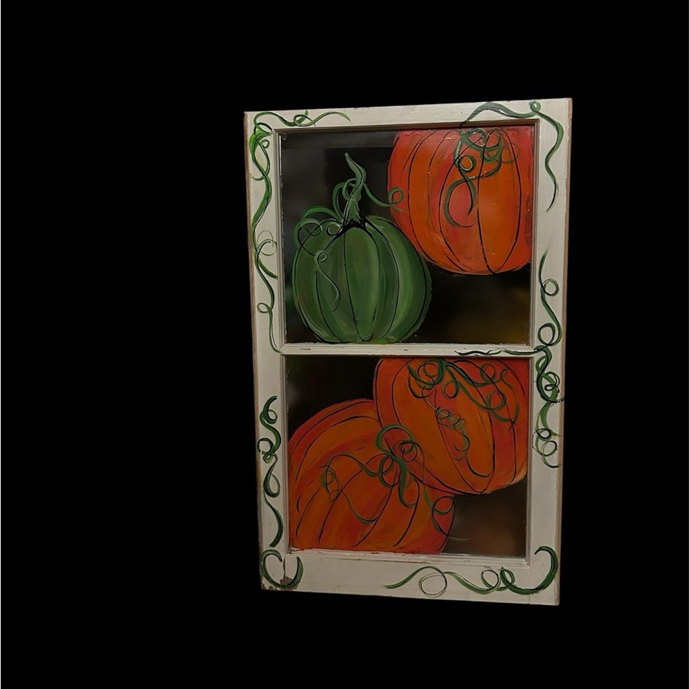 Hand-Painted by Seller Pumpkin Window Art